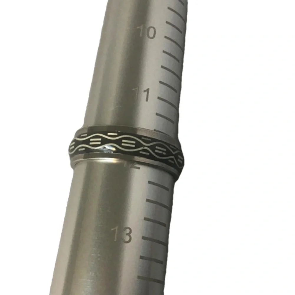SILVER‎ TONE MARBLE MEN’S RING